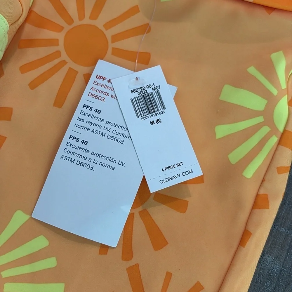 Old Navy sunshine yellow four piece swim set size medium